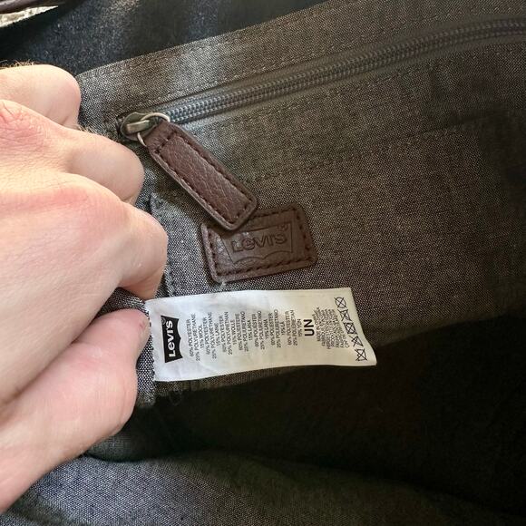 Levi’s Wool Green Gray Tote Bag Handbag Shoulder Bag Women’s - Picture 8 of 9